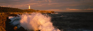 Louisbourg Lighthouse Waves Breaking on Rocks