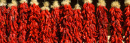 Close-up of red chili ristras Taos