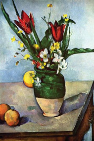 Still Life with Tulips & Apples by Paul Cezanne