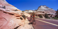 Two People Cycling on Road Zion National Park