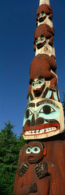 Low Angle View of a Totem Pole Ketchikan
