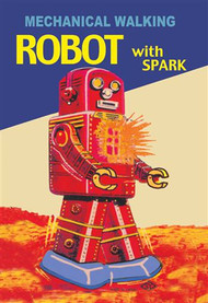 Mechanical Walking Red Robot with Spark