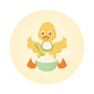 Caleb Gray Studio: Busy Duck Eating Wall Badge