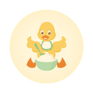 Caleb Gray Studio: Busy Duck Eating Wall Badge