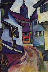Street with a Church in Kinder by Macke