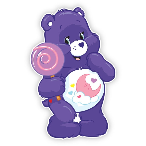 purple care bear with lollipops name