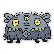 Gray Elephant Monster (Three Eyes + Four Legs)