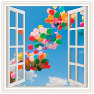 Window Views Balloons Floating in the Sky