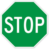 Green Stop Sign Wall Graphic