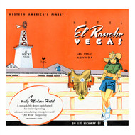 Hotel El Rancho Vegas Menu - 1943