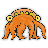 Doodle Jump Orange Sea Monster (Six Tentacles)