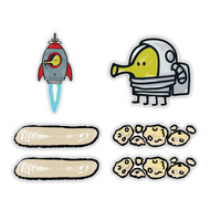 Doodle Jump Space Special Set of 14 Wall Graphics (12 inch)