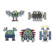 Doodle Jump Robot Monsters Special Set of 5 Wall Graphics (12 inch)