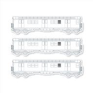 All City Style Template: Set of Three 12" x 3.25" Premium Blank Classic Train Wall Graphics