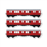 All City Style Redbird: Set of Three 12" x 3.25" Premium Classic Train Wall Graphics
