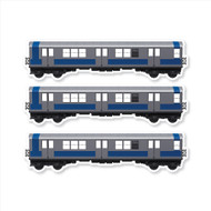 All City Style Silver Streak: Set of Three 12" x 3.25" Premium Classic Train Wall Graphics