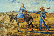 Morning with Farmer and Pitchfork by Vincent Van Gogh