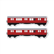 All City Style Redbird: Set of Two 24" x 6.5" Premium Classic Train Wall Graphics