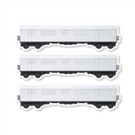 All City Style White Elephant: Set of Three 12" x 3.25" Premium Classic Train Wall Graphics