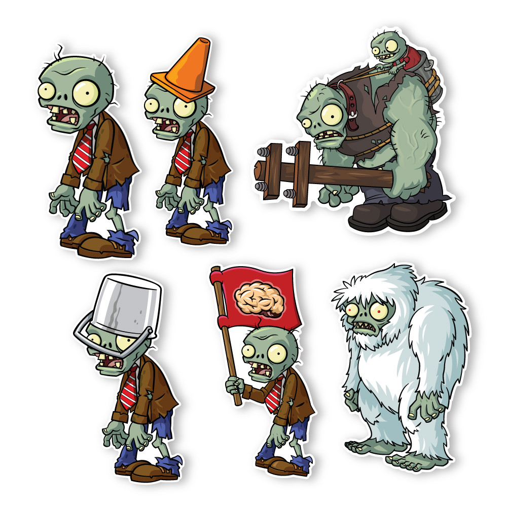Plants Vs Zombies 2 Wall Decals Special Front Yard Zombie Set Ii