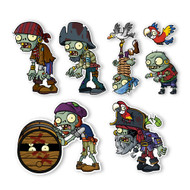 Plants vs. Zombies 2 Wall Decals: Special Pirate Seas Zombies Set I (Seven 2.5 to 7 inches longest side)