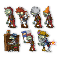 Plants vs. Zombies 2 Wall Decals: Special Wild West Zombies Set I (Seven 6 inch tall Zombies)