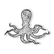 Begsonland Small Head Octopus Doodle Decal