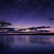 Tranquil Lake Against Starry Sky Russia