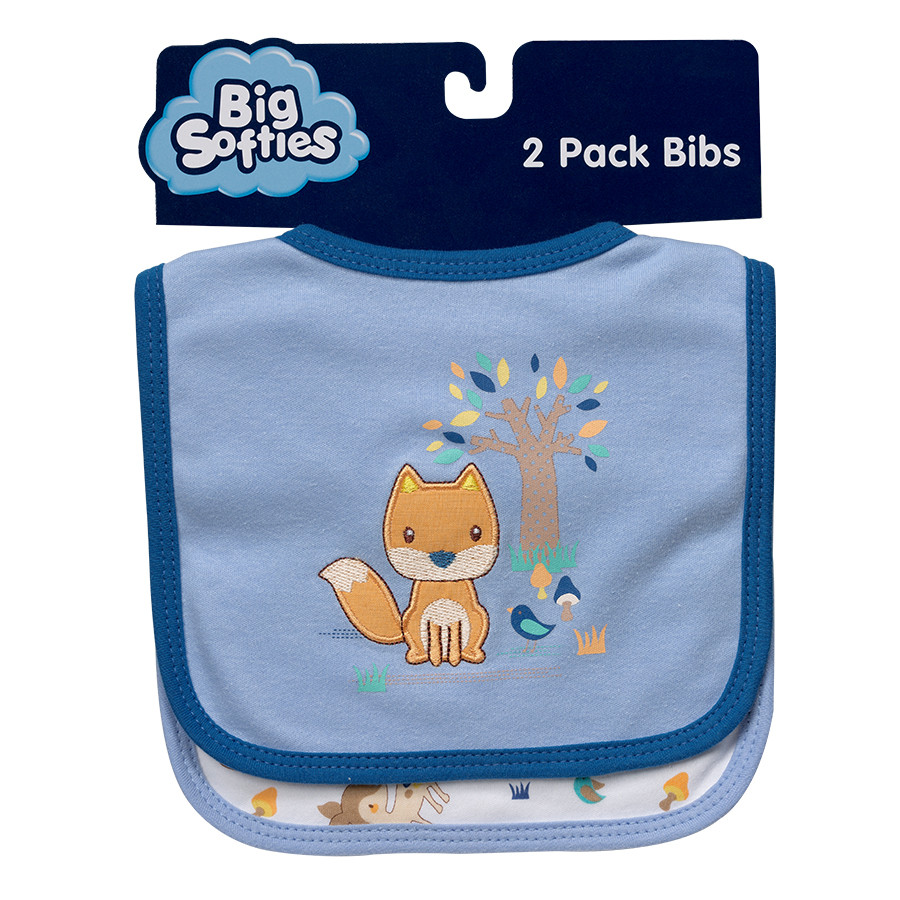 Big Softies 2 Pack Bibs Fox