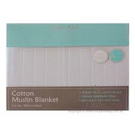 Bubba Blue Cotton Muslin Blanket - 4 layer muslin
