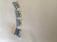 Marquise 3 pack singlets. SIZE: 0. 1x Blue, 1x white 1x embroidered Train.