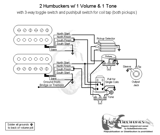 Quad rail humbucker распайка Need help wiring 2 humbucker, 1x volume 1x tone (push-pull series/parallel)