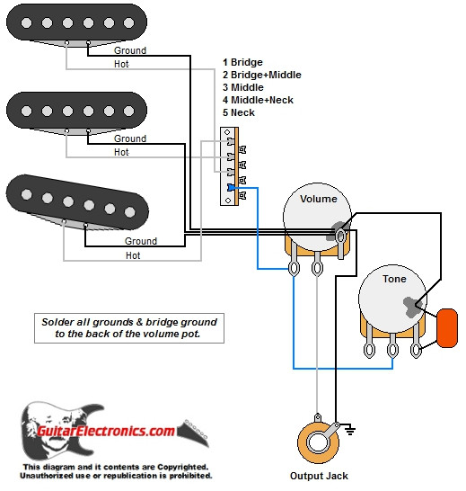 Strat w/ Single Master Tone Control telecaster wiring diagram with treble bleed 