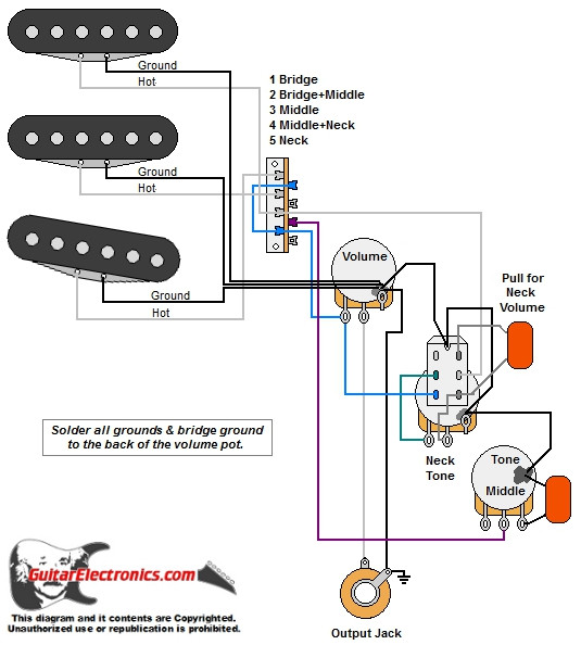 Strat w/ Neck Tone That Converts to Neck Volume/Blender (7 ... 3 guitar input jack wiring 