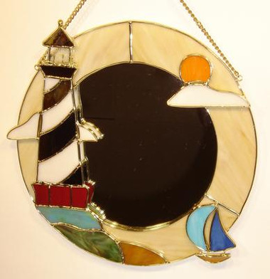 Nautical Ships Wheel Dip Bowl with Lighthouse Spreader