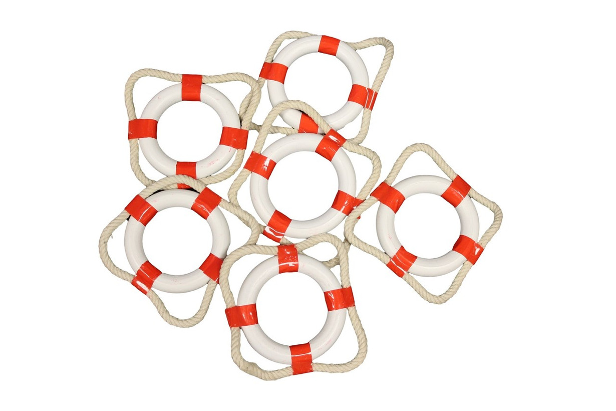 Mini Life Ring Decorations Set Of 6 Nauticalseasons