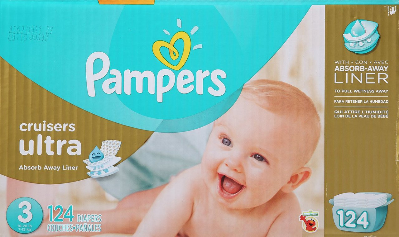 Diapers Size 4 124 Count Enormous Pack Pampers Cruisers Disposable Baby Diapers