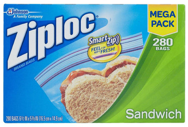 Smart Zip Ziploc Sandwich Bag Value Mega Pack 280 bags