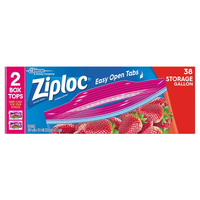 Ziploc Double Zipper Storage Bags, Gallon, 38 ct