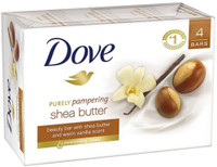 Dove Purely Pampering Shea Butter Beauty Bar, 4 oz, 4 Bar