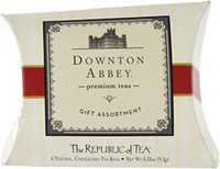Downtown Abbey Premium Teas Gift Assortment Pillow Box, 6 Assorted Flavor Unbleached Tea Bags, .33 oz