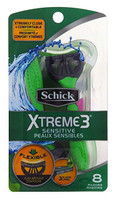 Schick Xtreme 3 Triple Blade Closeness Razors, Sensitive, 8 razors