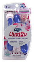 Schick Quattro For Women Disposable Sensitive Skin, 3 count