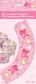 Cupcake Wrappers Pink Clothesline Baby Shower pk 12