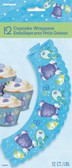 Cupcake Wrappers Blue Clothesline Baby Shower pk 12