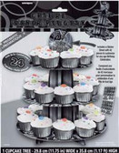 Cardboard Cupcake Stand Glitz Black with Stickers