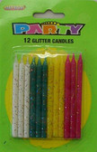 12 Glitter Candles - Multi