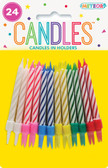 24 Birthday Candles in Holders