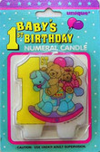 1st Birthday Numerical Candle