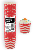 CHEVRON RUBY RED 25ct PAPER BAKING CUPS